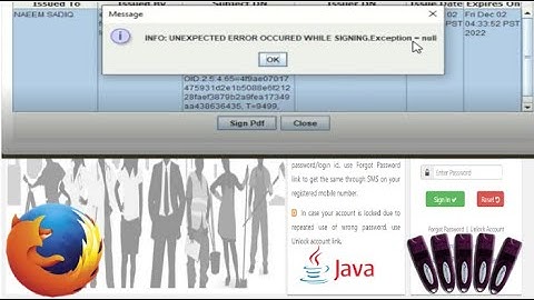 Unexpected error during signing null in EPFO unified portal DSC KYC approval