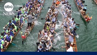 On the water for dragon boat racing