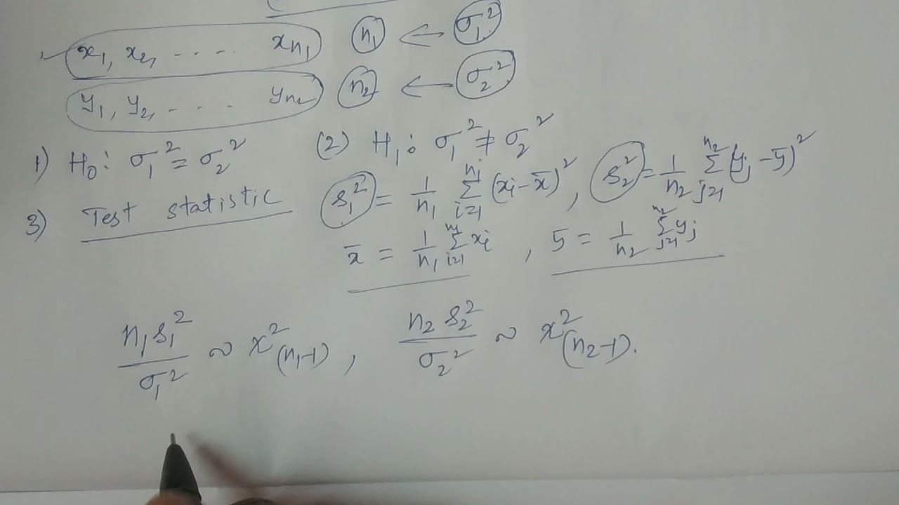 F - test for equality of Variances (Small Sample tests) - BSc Statistics