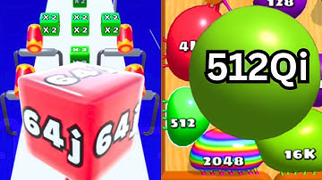 Jelly Run 2048 VS Blob Merge 3D 🤯 64J vs 512Qi vs 64H | High Score Challenge 🔥
