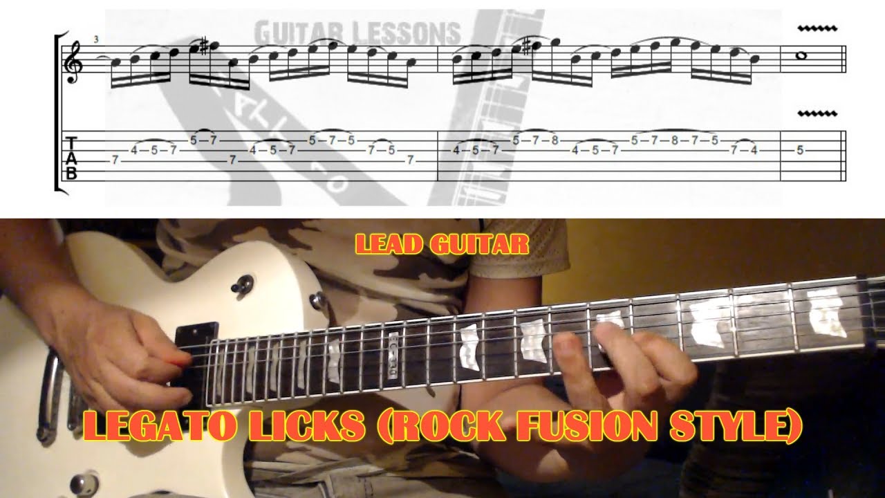 Rock Fusion Legato Licks (Dorian Mode) GUITAR LESSON with TAB - YouTube