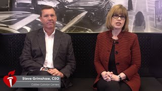 Nancy Brown, AHA CEO, talks with Steve Grimshaw, CEO Caliber Collision Centers