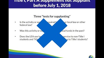 Title I Shorts Supplement Not Supplant