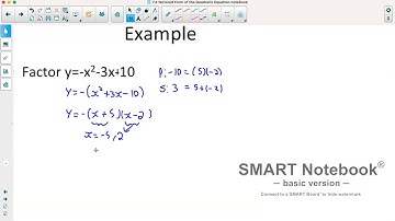Foundations of Math 11: 7.4 Factored Form of a Quadratic Function
