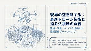 【建設DX】Japan Drone 2026開幕速報!現場を変える最新技術と「面積10倍」の飛行規制対策 20260604