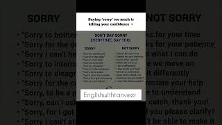 Stop Saying “Sorry” Too Much 😬 | Speak Confident English 💬 | Englishwithtanveer