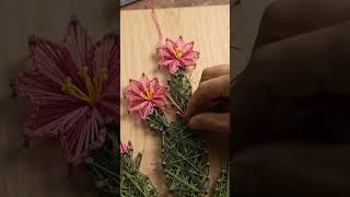 Even a cactus can bloom beautifully. 🌵🌸🧵#StringArt #CactusArt #FlowerArt #DIYArt #Handmade #Reels