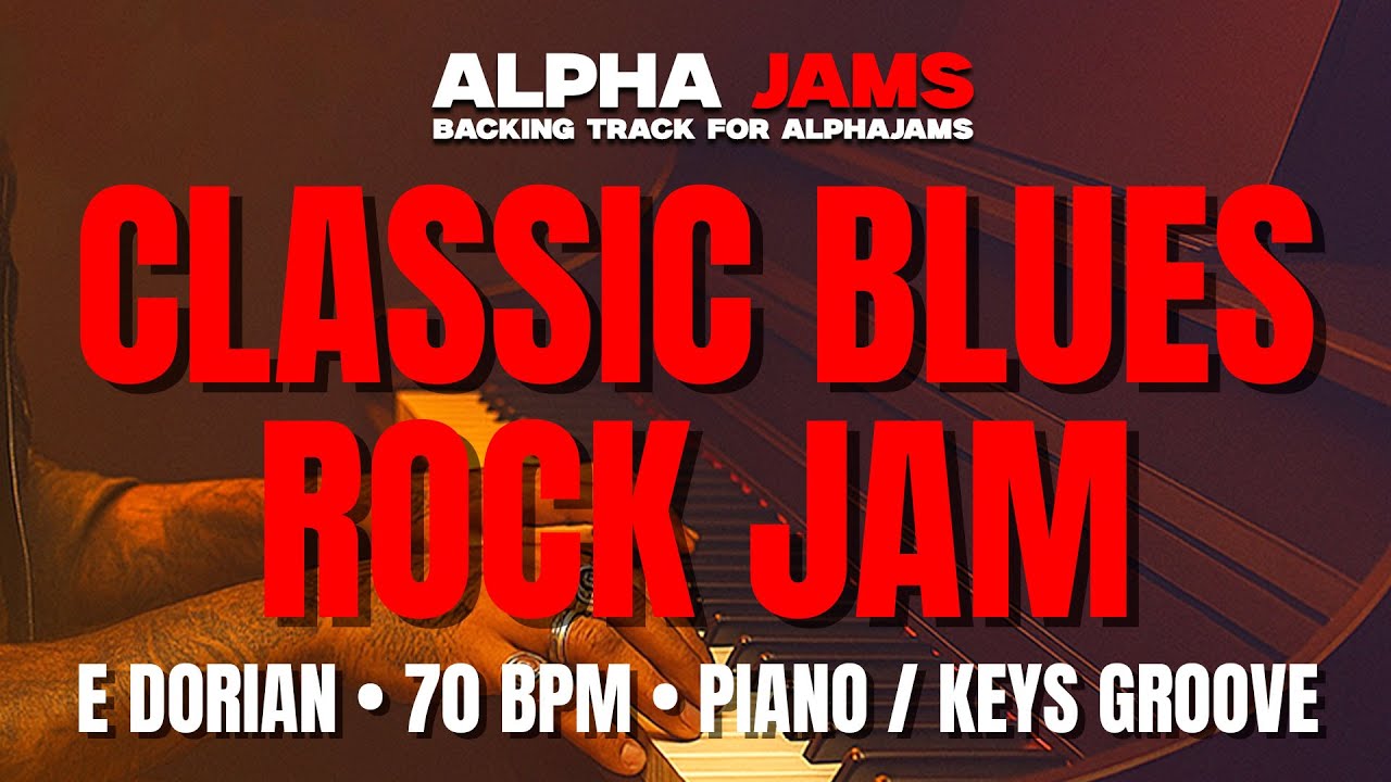 🎹 Classic Blues Rock Jam for Piano / Keys – in E Dorian | 70 BPM 
