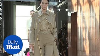 Kendall Jenner struts her stuff for Burberry at LFW