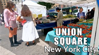 14th Street Union Square Park + Farmers Market NYC walk around