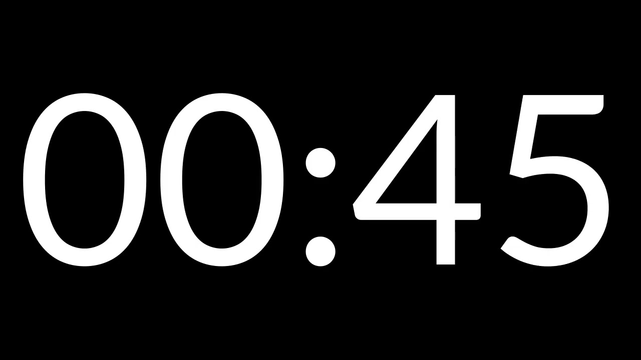 01 Minutes 15 Seconds Count up | Black Screen | No music | 4K Count Up |  Minimal & Distraction Free