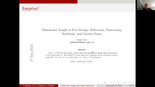 Anna Frid, Palindromic length in free groups, Catalan expressions, and new risks for mathematicians