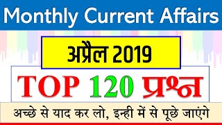 April monthly current affairs 2019 / अप्रैल की महत्वपूर्ण करेंट अफेयर्स / railway NTPC JE SSC CGL