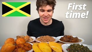 First time Eating JAMAICAN FOOD Mukbang (Feast)
