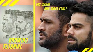 MS Dhoni and Virat Kohli Drawing | IPL | Drawing Legends Virat Kohli and MS Dhoni - IPL Special