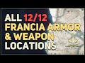 All 12 Francia Armor Weapon Gear Locations Assassin S Creed Valhalla mp3