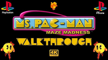 Ms. Pac-Man Maze Madness v1.1 (2000) 100% Walkthrough - PS1/DuckStation 4K-UHD