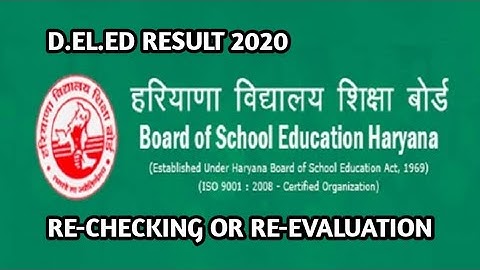 HBSE RELEASED D.EL.ED RESULT || HARYANA BOARD RE-CHECKING OR RE-EVALUATION RESULT ||