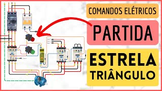 Comandos Elétricos- Como fazer partida ESTRELA - TRIÂNGULO de motor trifásico