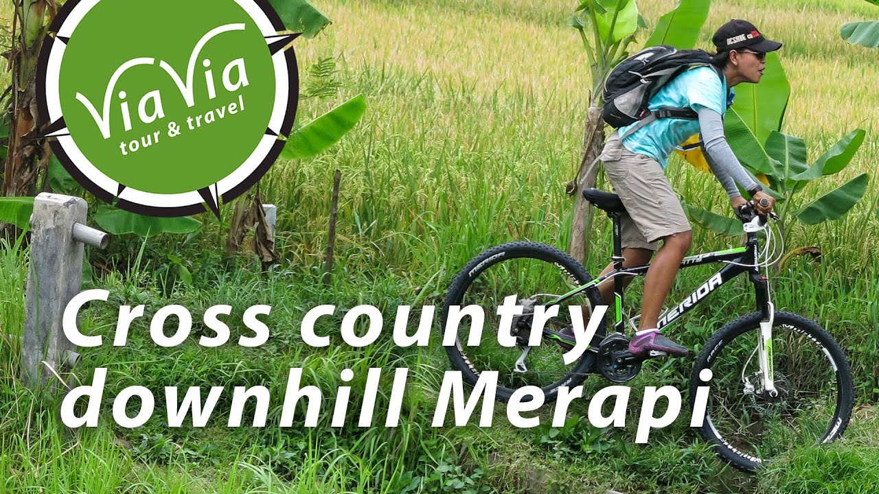 Cross country cycling downhill Merapi with ViaVia Jogja