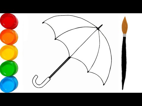How to draw an umbrella | Bolalar uchun zontik rasm chizish
