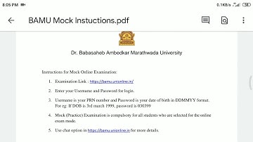 Dr BAMU Aurangabad university online mock test