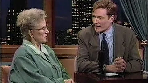 Ann B. Davis with Conan O'Brien 1994
