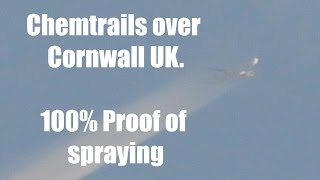 Spray Plane over Cornwall 100% proof of jet spraying