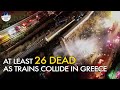 Drone footage shows aftermath of train collision in Greece, at least 26 dead, 85 injured