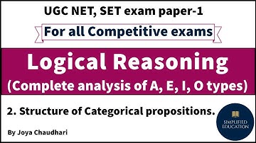 Structure of categorical propositions I Logical reasoning.