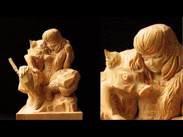【伊之助作】　木製彫刻 面 Wood carving] I carved Inosuke Hashibira, the blade of the devil
