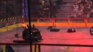 Robot Wars - Tiny Robot Flipped into orbit!