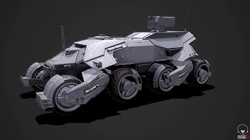 Game ready 3d model of the modern military armored car