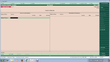 Stock Transfer Entry in Tally ERP 9