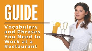 Speaking in Spanish | Restaurant Vocabulary | Waiter Training