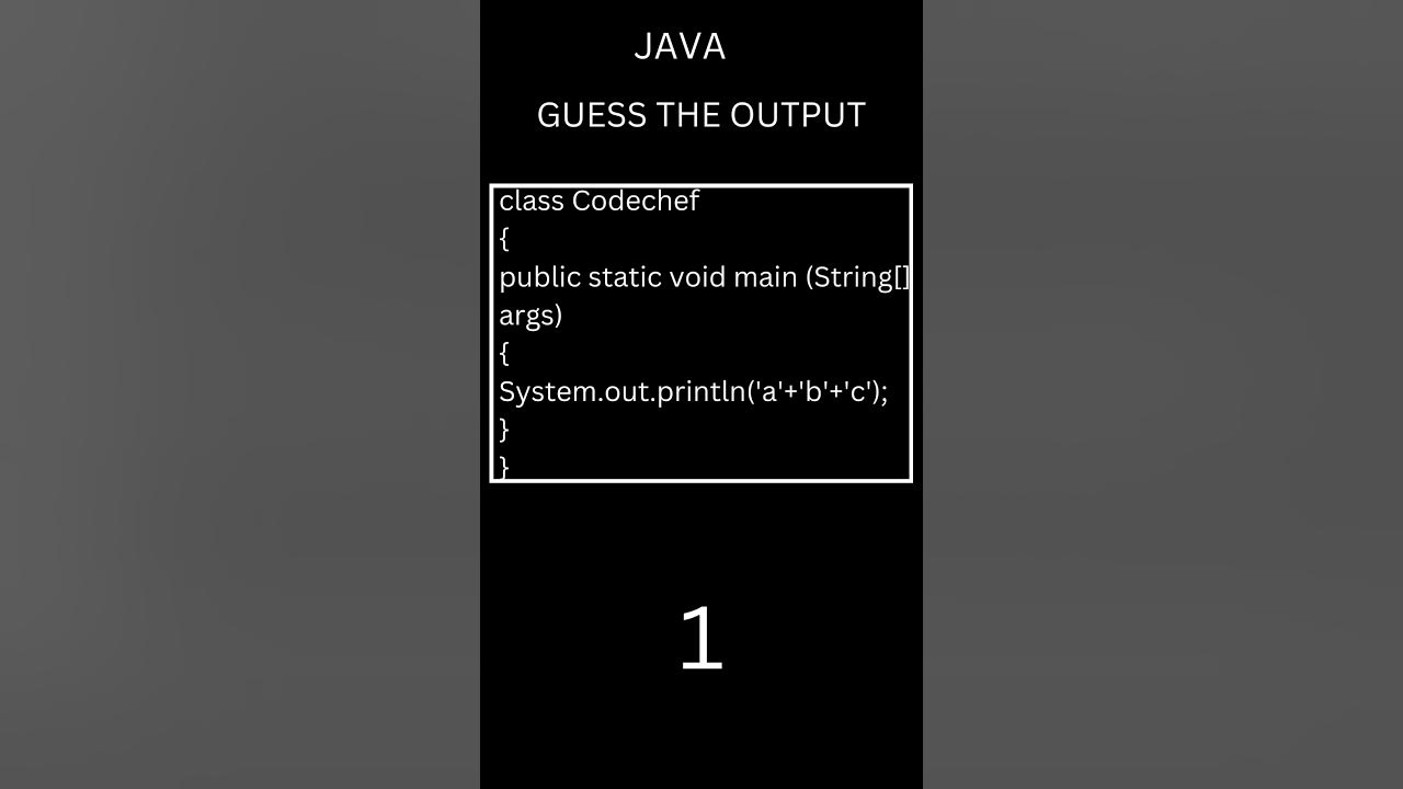 Guess the output of this Java Code. - YouTube