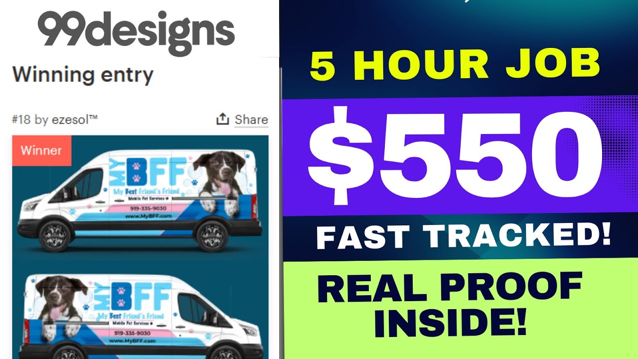 5-Hour Job on 99designs Earned $550 | Real Proof Inside | LIVE Q&A