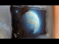 2 Textures on 1 planet painting with spray paint!