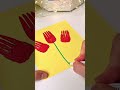 DIY Fork Painting Tulips! 🌷 Super Easy Painting Hack for Kids ✨ #kidscrafts #diytoys