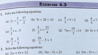 Class 7 Maths EXERCISE-4.3 l Chapter 4 l NCERT l Simple Equation l cbse Board l Solution l 7th