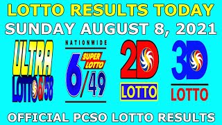 9pm Lotto Result August 8 2021 (Sunday) PCSO Today