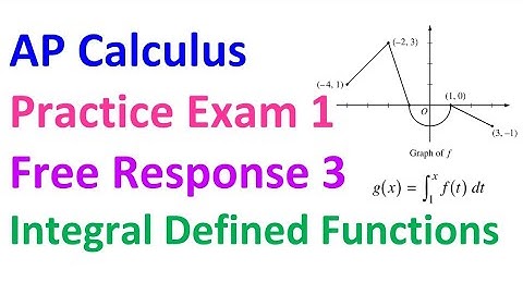 AP Calculus Practice Exam 1 FRQ 3 - Integral Defined Functions