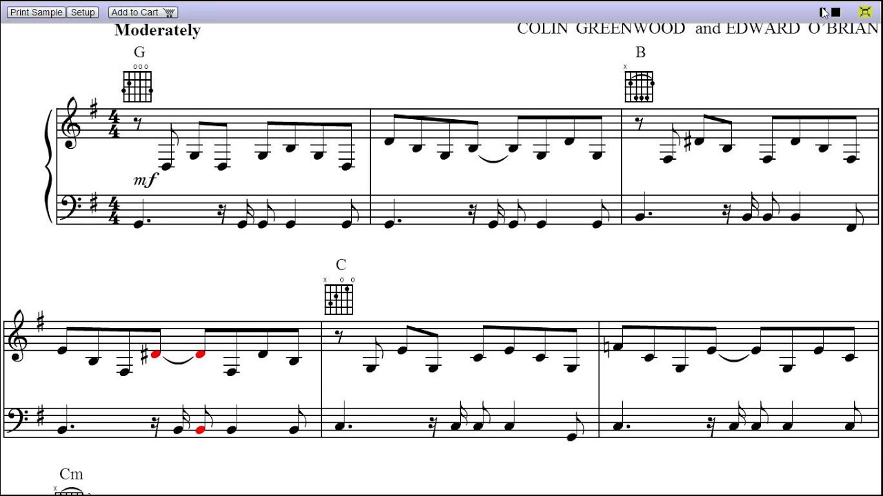 Creep - Piano Sheet Music - YouTube