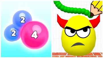 Satisfying All Levels Gameplay 2024 // Draw To Smash VS Melty Bubble 2048, Max Levels