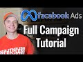 Full facebookmeta ad campaign tutorial with retargeting