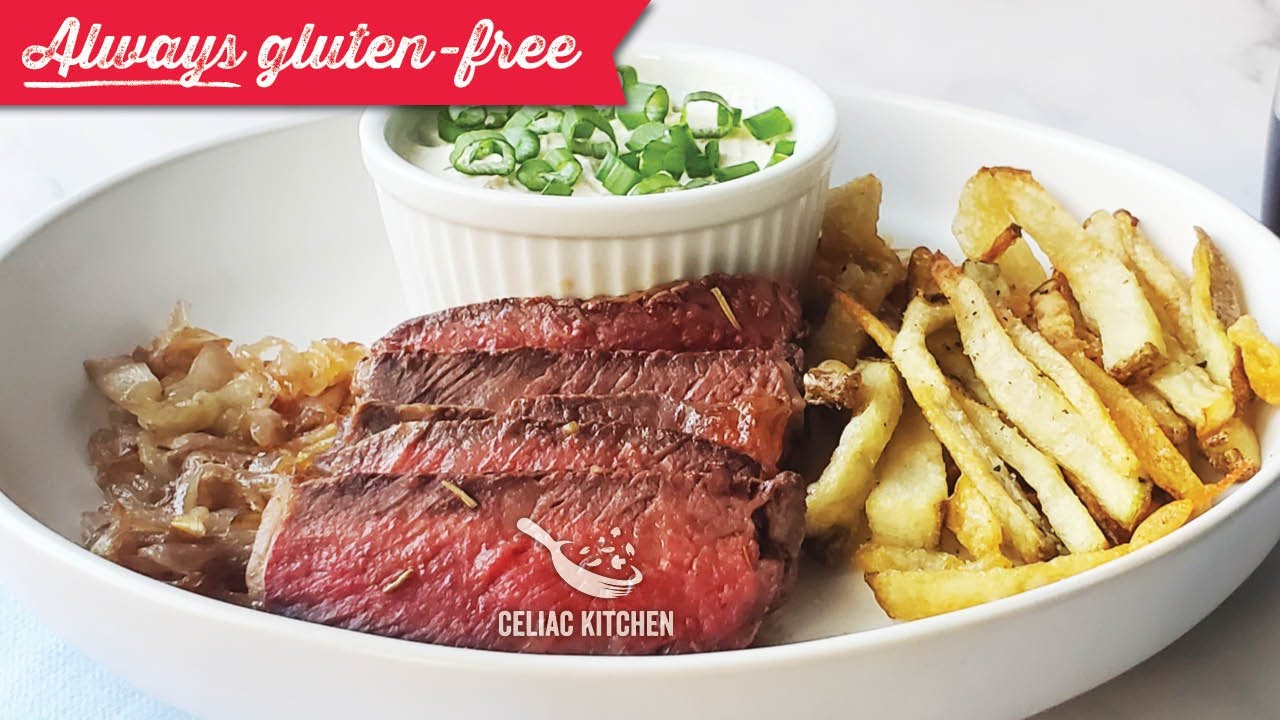 Pan Seared Ribeye Steak, Caramelized Onion, Crispy Fries & French Onion