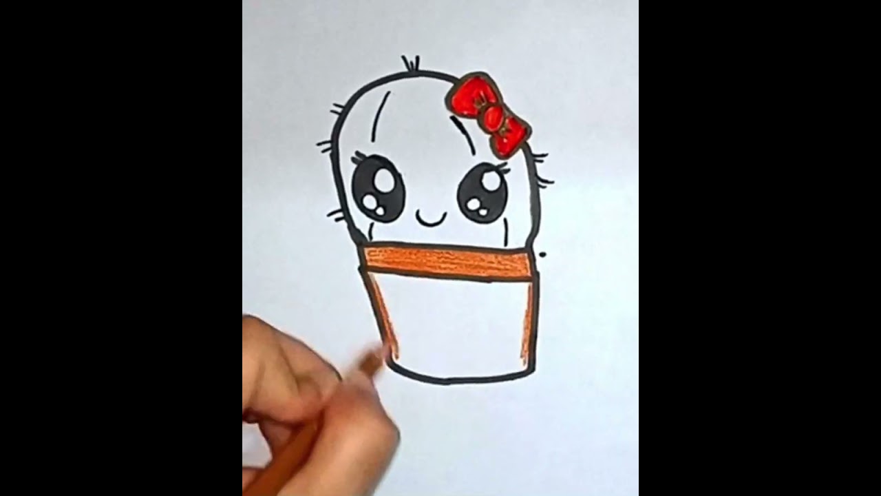 how to draw cactus step by step
