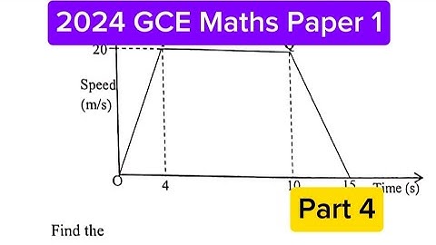 2024 GCE Maths Paper 1 Q23 Travel Graph