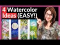 4 Watercolor Painting Ideas for Beginners (EASY!)