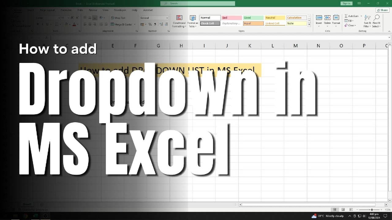 How to Add Dropdown in Microsoft Excel | Easy Step-by-Step Tutorial ...